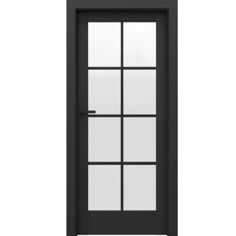 Drzwi wewnętrzne PORTA VERTE HOME CZARNY z montażem