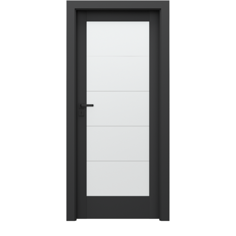 Drzwi wewnętrzne PORTA VERTE HOME CZARNY z montażem