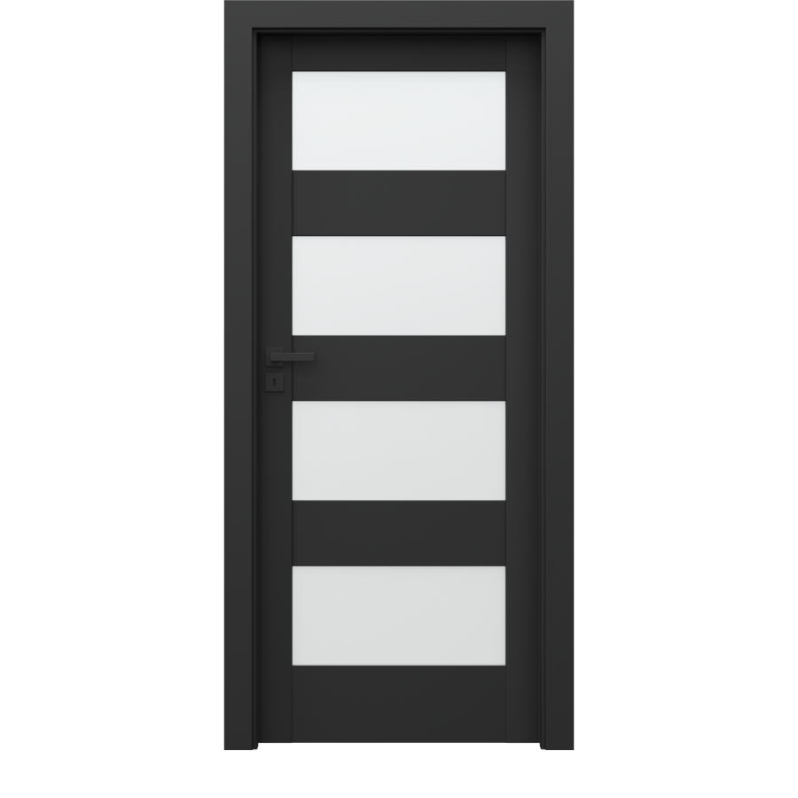 Drzwi wewnętrzne PORTA VERTE HOME CZARNY z montażem
