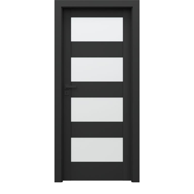 Drzwi wewnętrzne PORTA VERTE HOME CZARNY z montażem