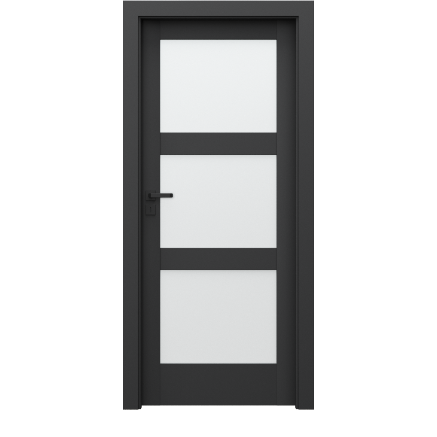 Drzwi wewnętrzne PORTA VERTE HOME CZARNY z montażem