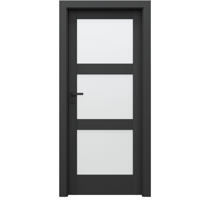 Drzwi wewnętrzne PORTA VERTE HOME CZARNY z montażem