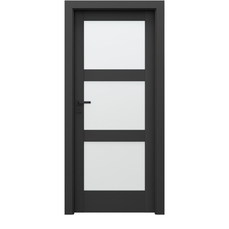 Drzwi wewnętrzne PORTA VERTE HOME CZARNY z montażem